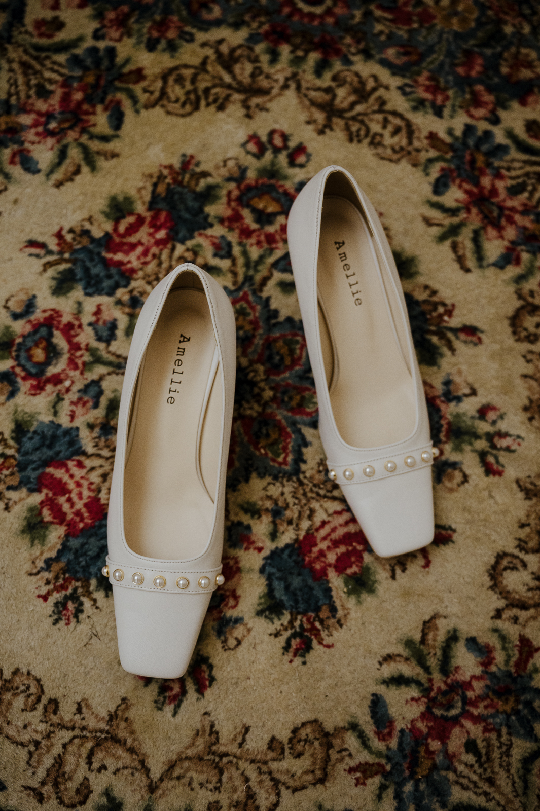 To avoid using wasteful wedding items one partner wears repurposed shoes